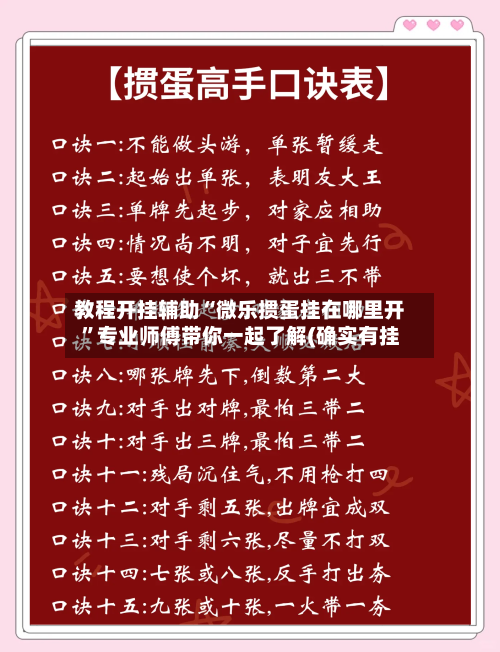 教程开挂辅助“微乐掼蛋挂在哪里开”专业师傅带你一起了解(确实有挂-第3张图片