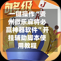 一键操作“贵州微乐麻将必赢神器软件	”开挂辅助脚本使用教程-第2张图片