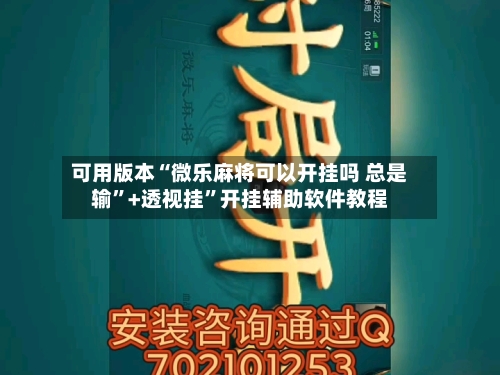可用版本“微乐麻将可以开挂吗 总是输	”+透视挂”开挂辅助软件教程-第2张图片