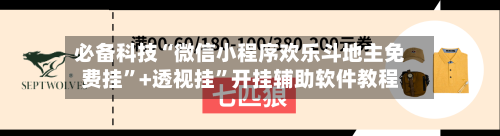 必备科技“微信小程序欢乐斗地主免费挂	”+透视挂”开挂辅助软件教程-第3张图片
