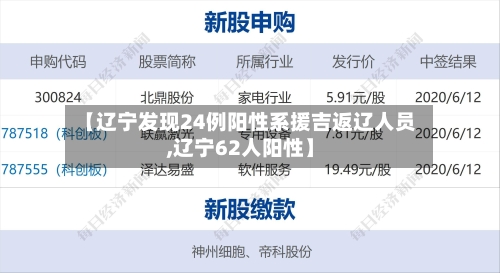 【辽宁发现24例阳性系援吉返辽人员,辽宁62人阳性】-第2张图片