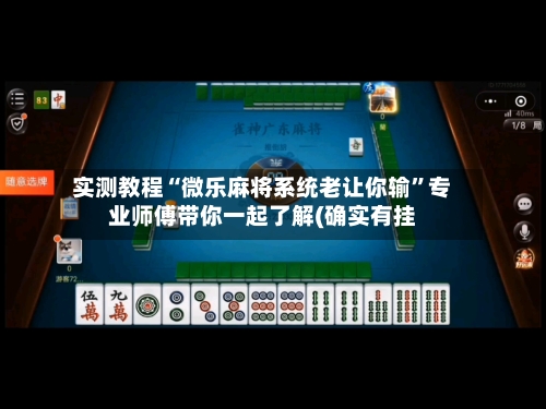 实测教程“微乐麻将系统老让你输”专业师傅带你一起了解(确实有挂-第2张图片