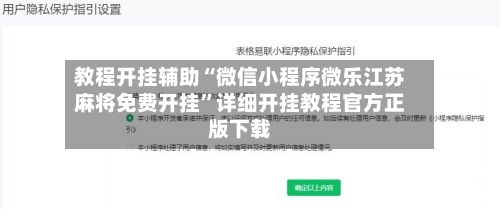 教程开挂辅助“微信小程序微乐江苏麻将免费开挂”详细开挂教程官方正版下载-第2张图片