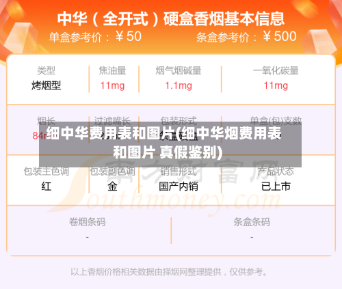 细中华费用表和图片(细中华烟费用表和图片 真假鉴别)-第3张图片