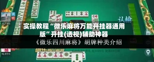 实操教程“微乐麻将万能开挂器通用版	”开挂(透视)辅助神器-第2张图片