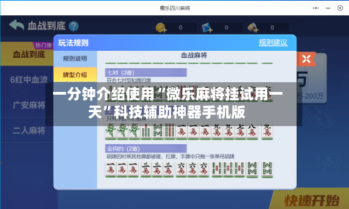 一分钟介绍使用“微乐麻将挂试用一天”科技辅助神器手机版-第2张图片