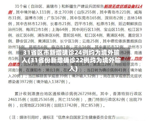 31省区市新增确诊24例均为境外输入(31省份新增确诊22例均为境外输入)-第1张图片