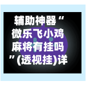 辅助神器“微乐飞小鸡麻将有挂吗”(透视挂)详细用法教程-第1张图片
