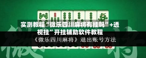 实测教程“微乐四川麻将有挂吗”+透视挂”开挂辅助软件教程-第2张图片