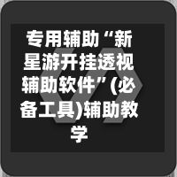 专用辅助“新星游开挂透视辅助软件	”(必备工具)辅助教学-第1张图片