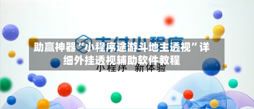助赢神器“小程序途游斗地主透视”详细外挂透视辅助软件教程-第2张图片