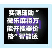 实测辅助“微乐麻将万能开挂器价格”智能透视稳定辅助-第1张图片