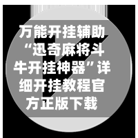 万能开挂辅助“迅奇麻将斗牛开挂神器”详细开挂教程官方正版下载-第2张图片