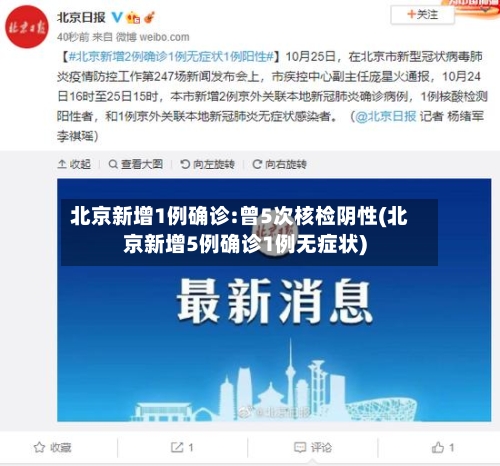 北京新增1例确诊:曾5次核检阴性(北京新增5例确诊1例无症状)-第1张图片