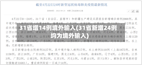 31省增14例境外输入(31省新增24例均为境外输入)-第2张图片