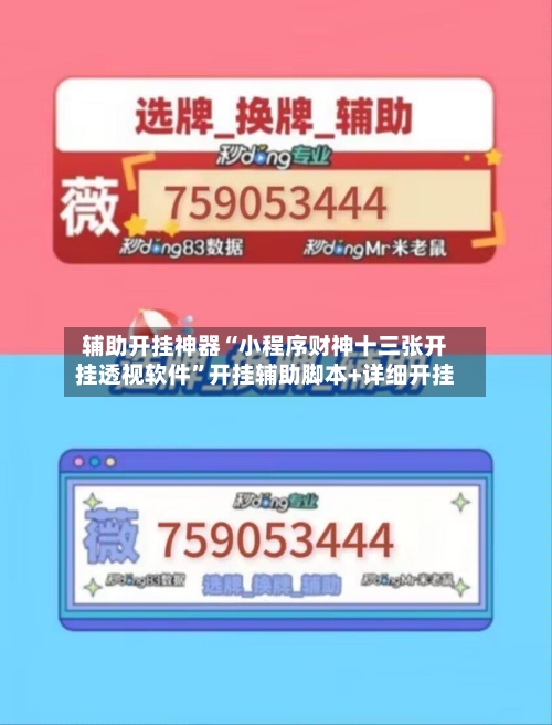 辅助开挂神器“小程序财神十三张开挂透视软件”开挂辅助脚本+详细开挂-第2张图片