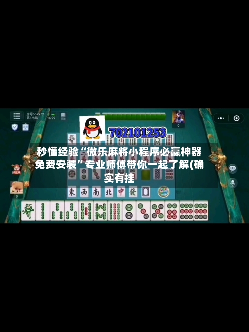 秒懂经验“微乐麻将小程序必赢神器免费安装”专业师傅带你一起了解(确实有挂-第3张图片