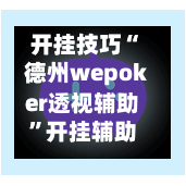 开挂技巧“德州wepoker透视辅助	”开挂辅助脚本+详细开挂安装教程-第1张图片