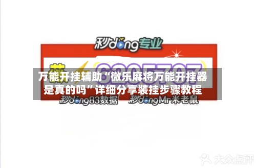 万能开挂辅助“微乐麻将万能开挂器是真的吗	”详细分享装挂步骤教程-第2张图片