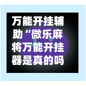 万能开挂辅助“微乐麻将万能开挂器是真的吗”详细分享装挂步骤教程-第1张图片