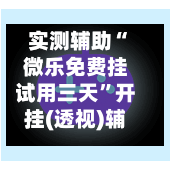 实测辅助“微乐免费挂试用三天”开挂(透视)辅助神器-第1张图片
