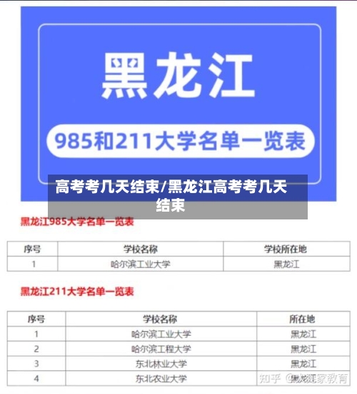 高考考几天结束/黑龙江高考考几天结束-第1张图片