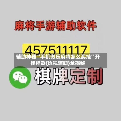 辅助神器“手机微乐麻将怎么买挂”开挂神器{透视辅助}全揭秘-第3张图片