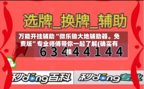 万能开挂辅助“微乐锄大地辅助器。免费版”专业师傅带你一起了解(确实有挂-第1张图片