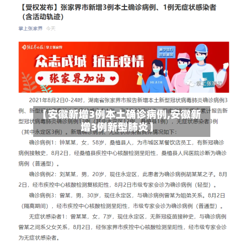 【安徽新增3例本土确诊病例,安徽新增3例新型肺炎】-第1张图片