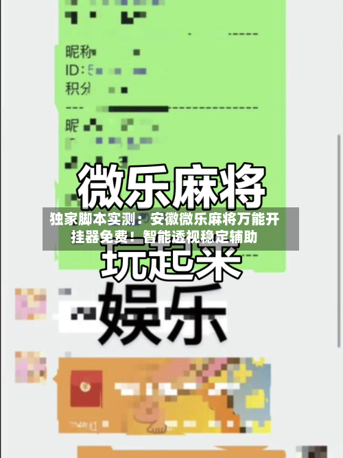 独家脚本实测:安徽微乐麻将万能开挂器免费!智能透视稳定辅助-第3张图片