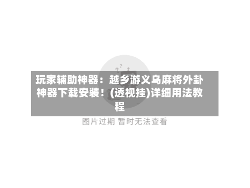 玩家辅助神器:越乡游义乌麻将外卦神器下载安装!(透视挂)详细用法教程-第1张图片