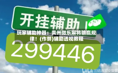 玩家辅助神器：贵州微乐麻将输赢规律！(作弊)辅助透视教程-第1张图片