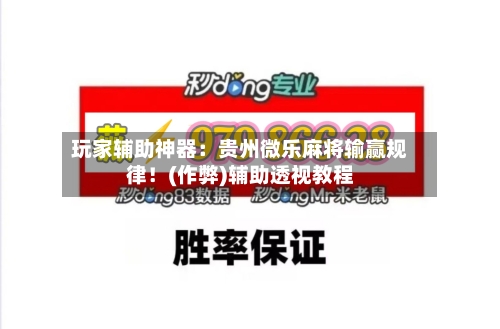 玩家辅助神器：贵州微乐麻将输赢规律！(作弊)辅助透视教程-第2张图片