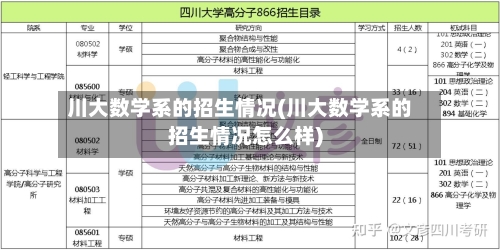 川大数学系的招生情况(川大数学系的招生情况怎么样)-第1张图片